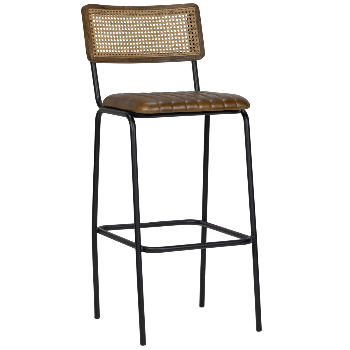 Jens Stool - Cognac Leather/Black Frame - KAJA