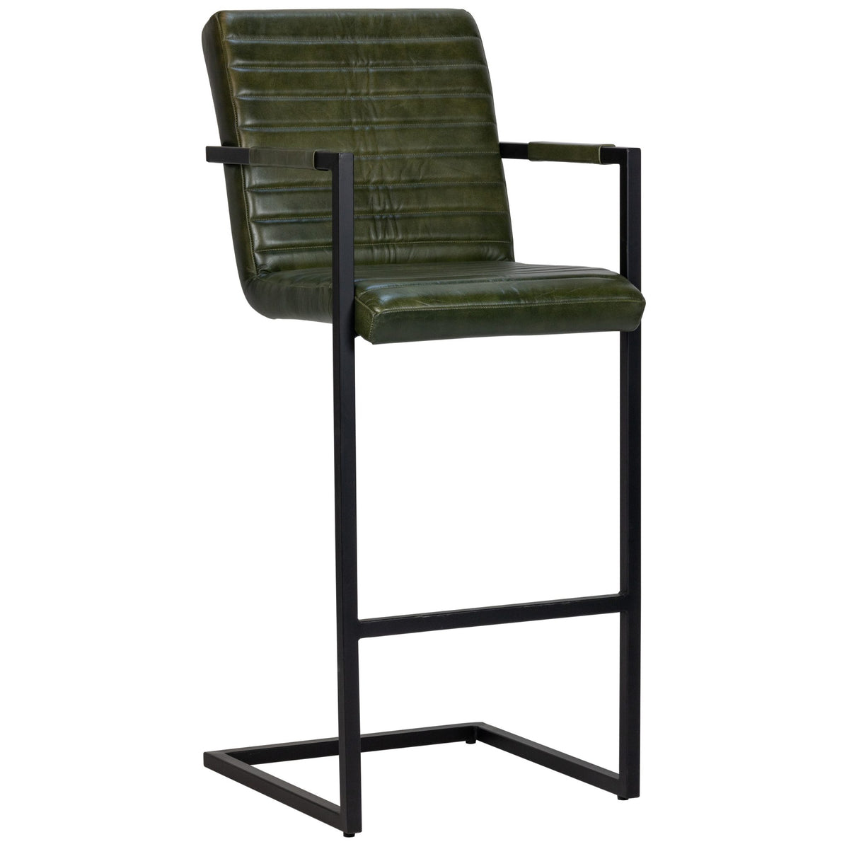 Kess Barstool - Green Leather - KAJA
