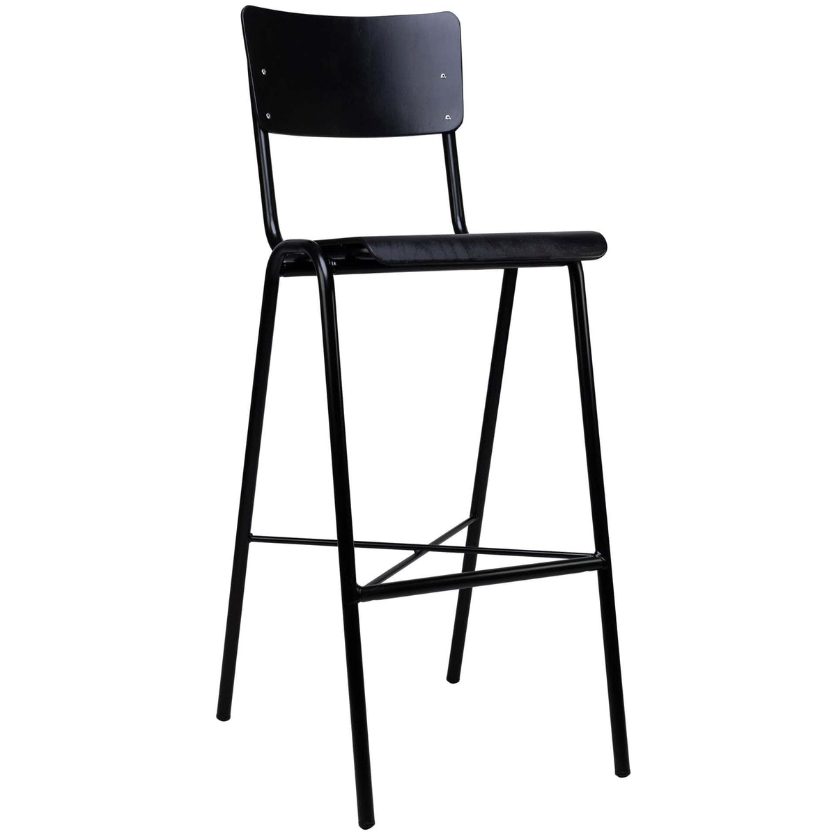 Skool Barstool - Wood - Black - KAJA