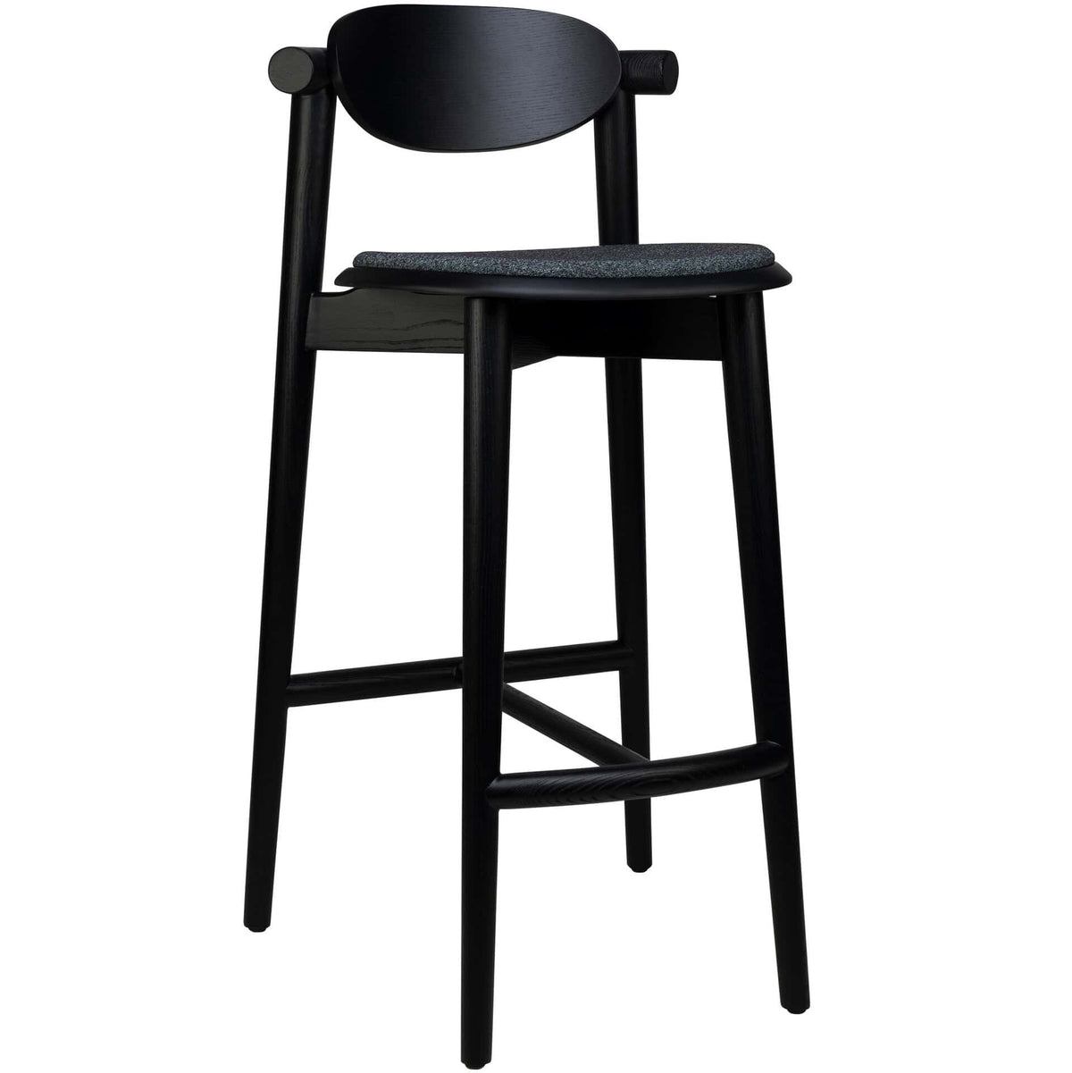 Noaro Stool - Black Ash Wood - Black Green - KAJA