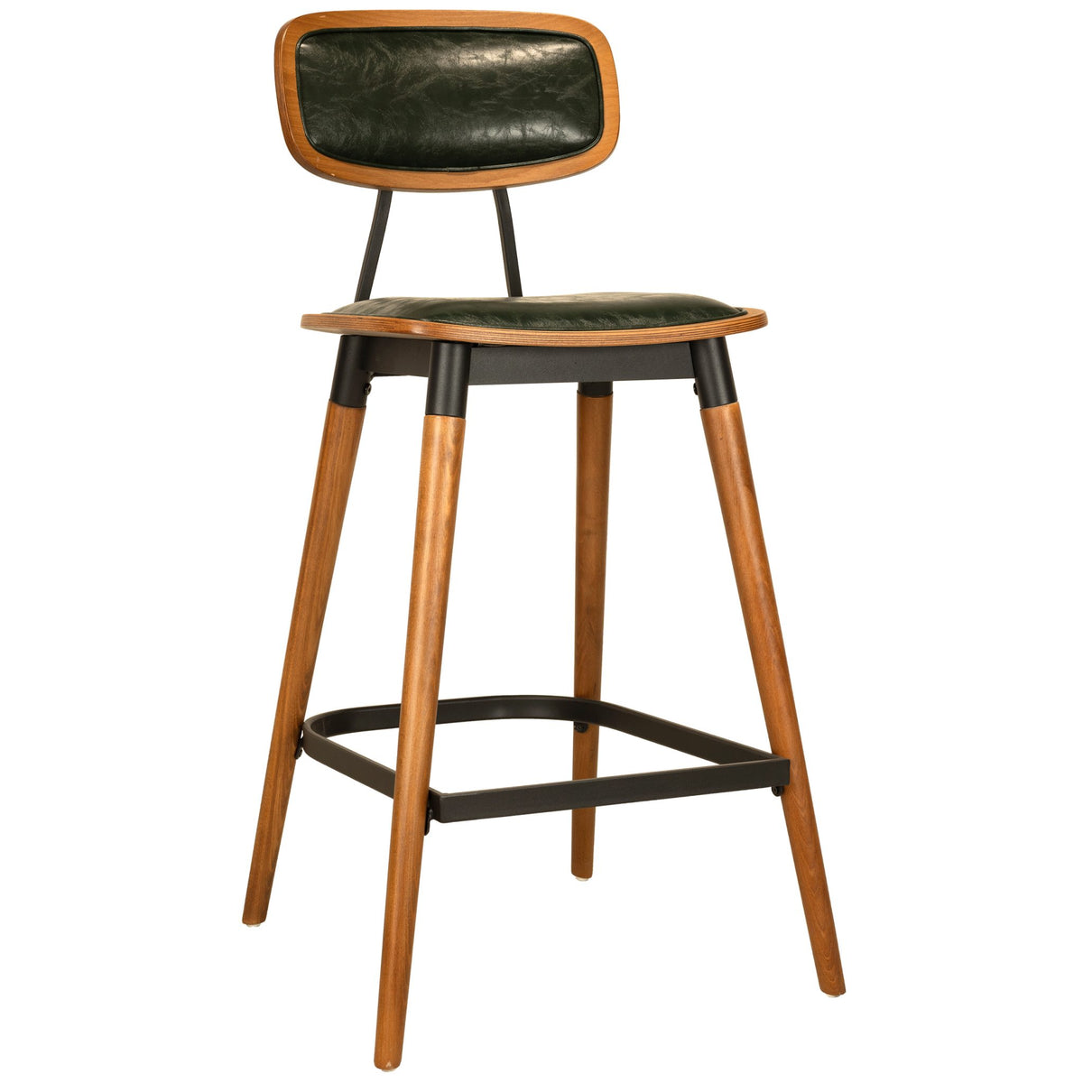 Studo Barstool – Synthetic Leather Green - KAJA