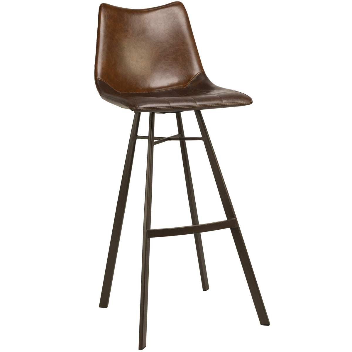 Davey Barstool – Light Brown/Dark Brown - KAJA