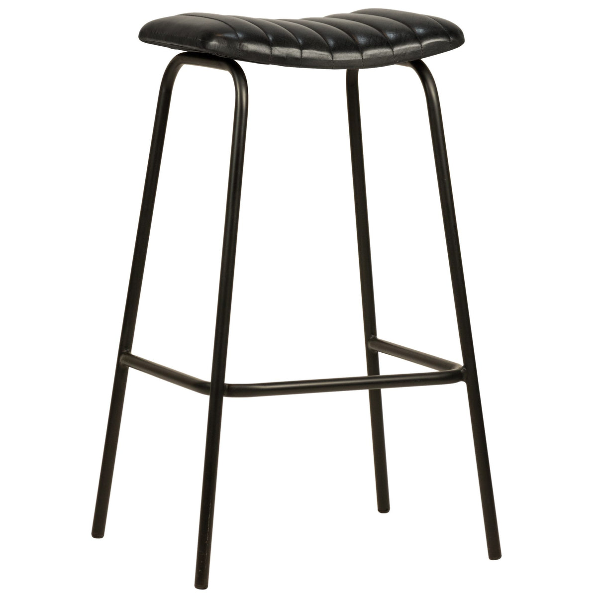 Zavi Stool - Black Leather - KAJA
