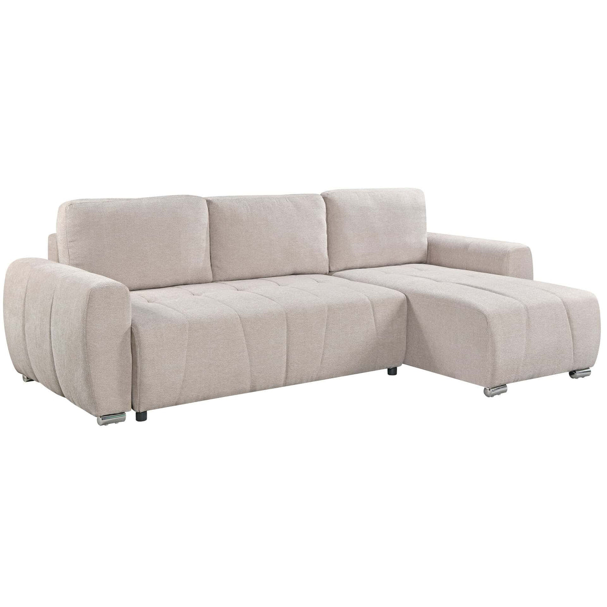 Morgan Sleeper Sofa + Chaise Longue - Taupe - KAJA
