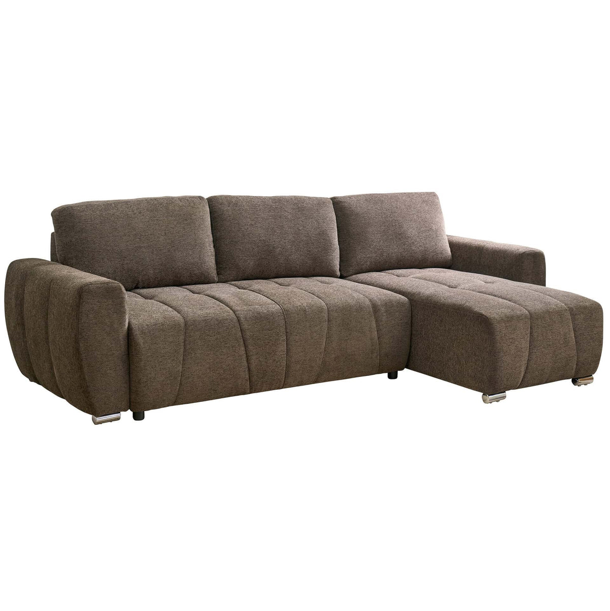 Morgan Sleeper Sofa + Chaise Longue - Dark Brown - KAJA