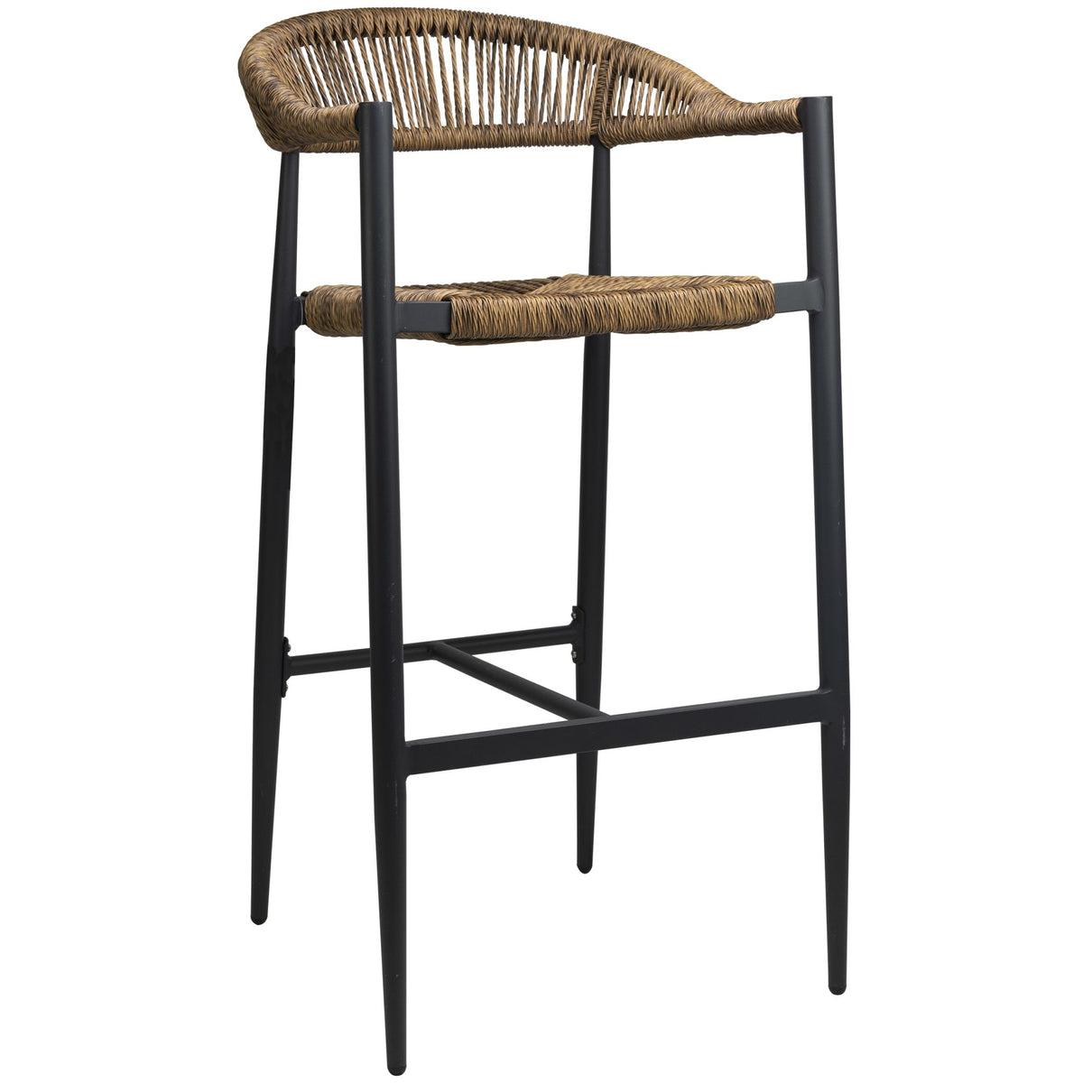 Jonah Barstool with Arm - Anthracite/Natural - KAJA