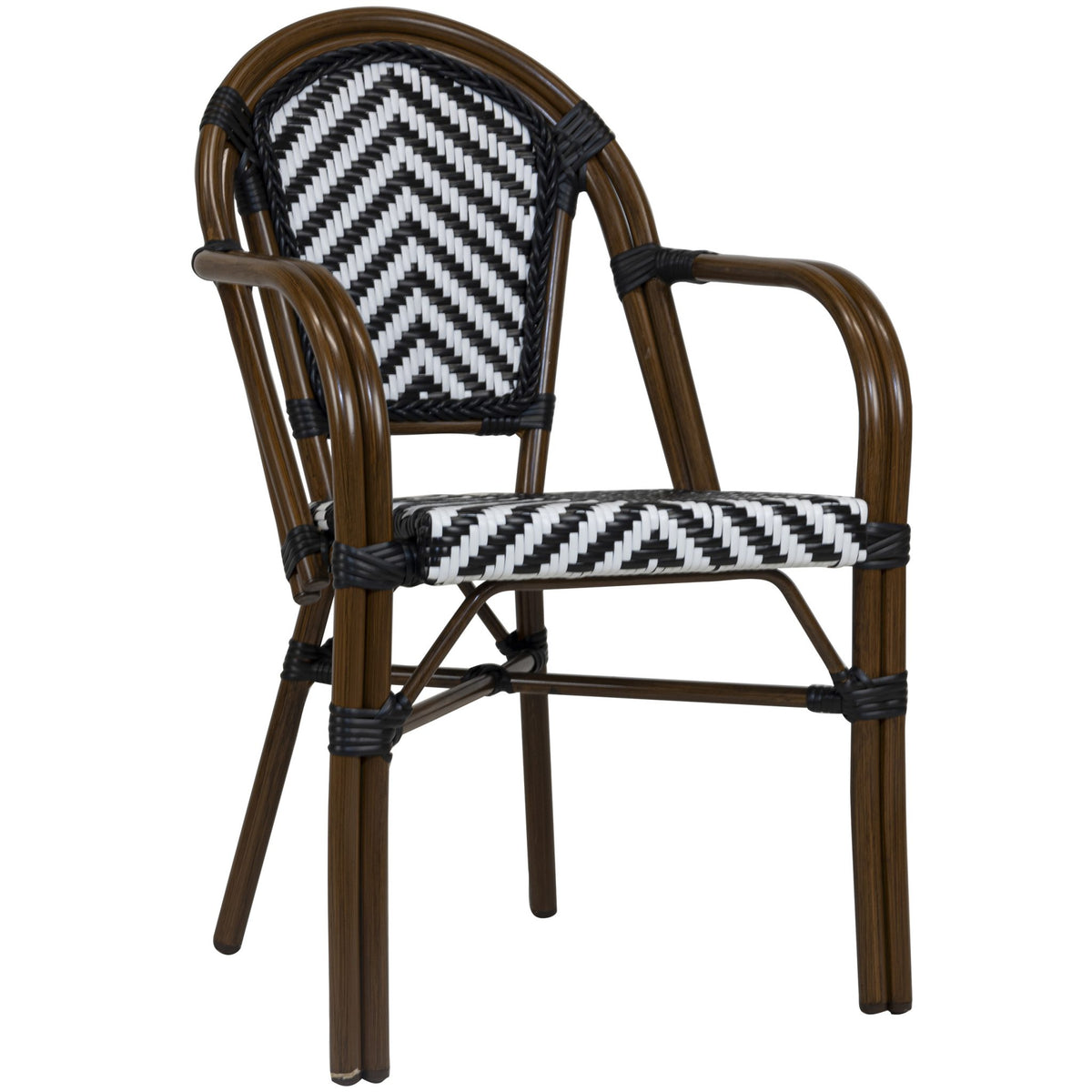 Toby-I Armchair - Bamboo/Black and White - KAJA