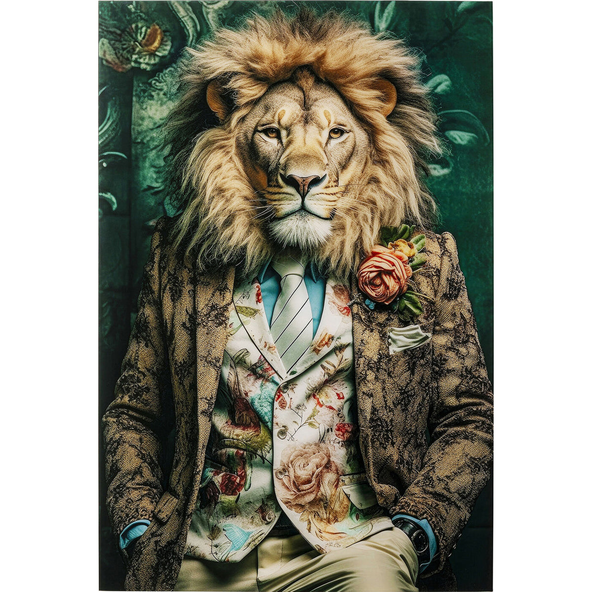 Glass Picture Mister Lion 100x150cm
