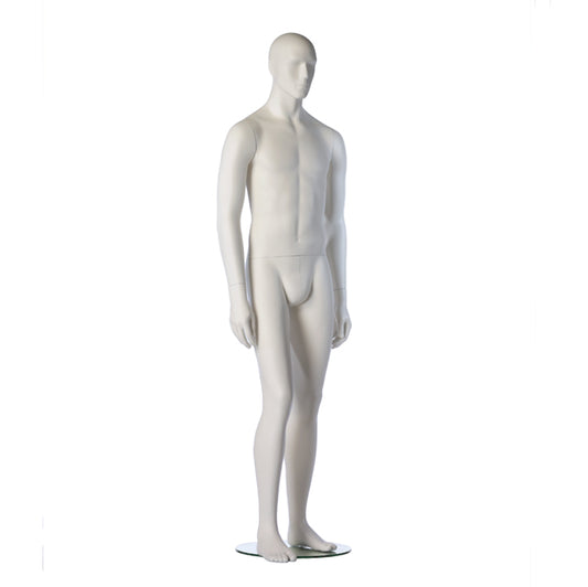 Stylised male mannequin from Hindsgaul in a relaxed pose.