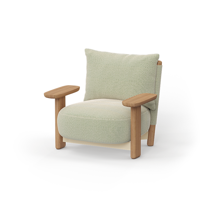 MILOS WOOD LOUNGE CHAIR image 1