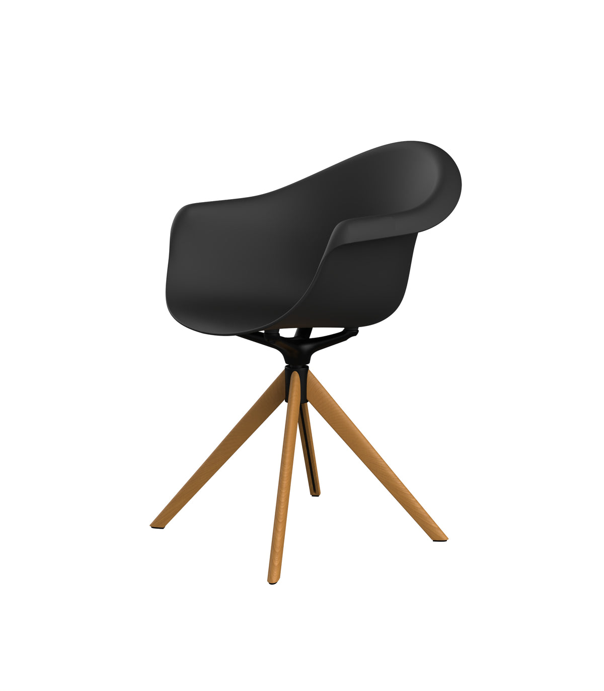 INCASSO SWIVEL ARMCHAIR WITH WOODEN LEGS image 2
