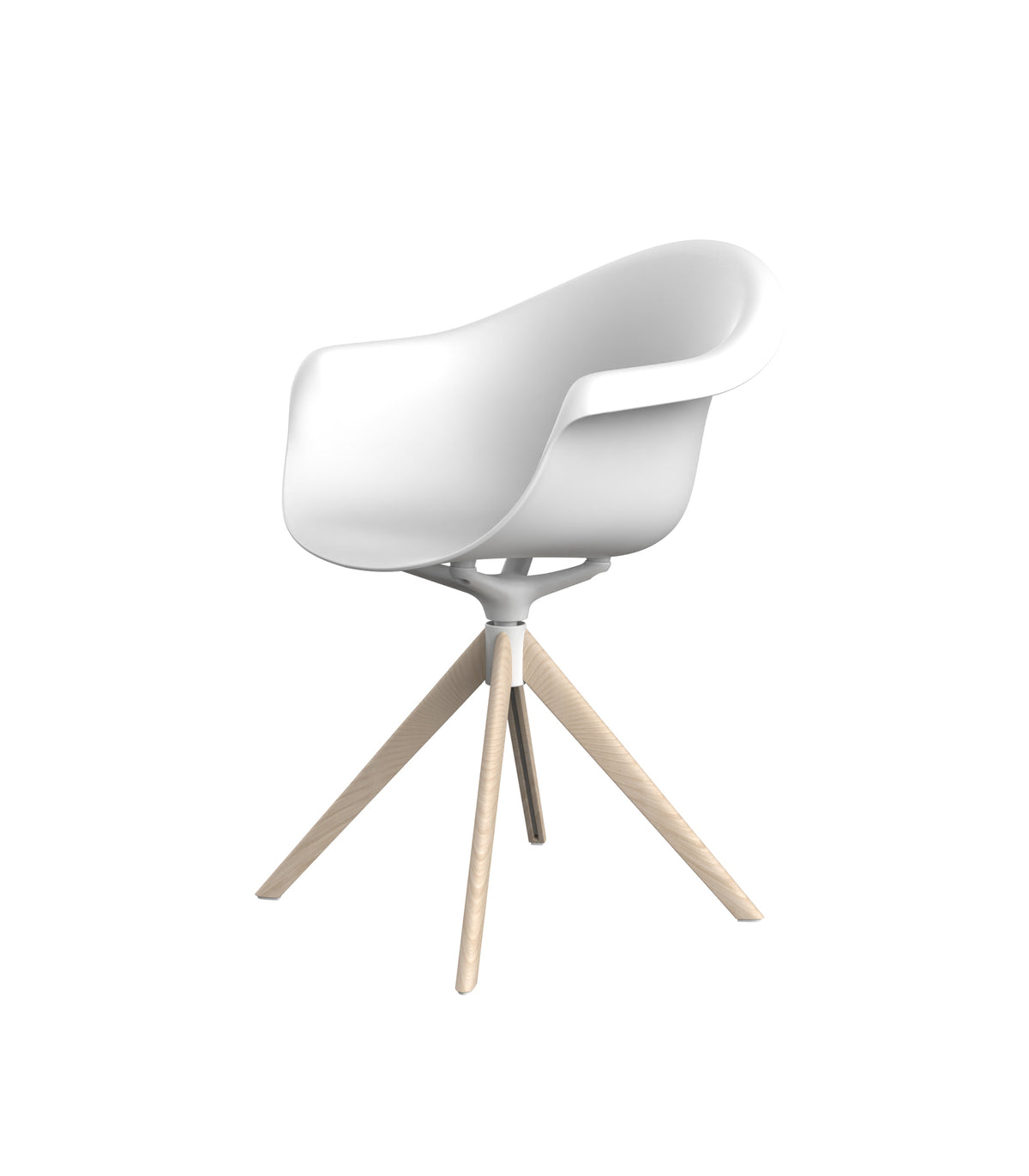 INCASSO SWIVEL ARMCHAIR WITH WOODEN LEGS image 3