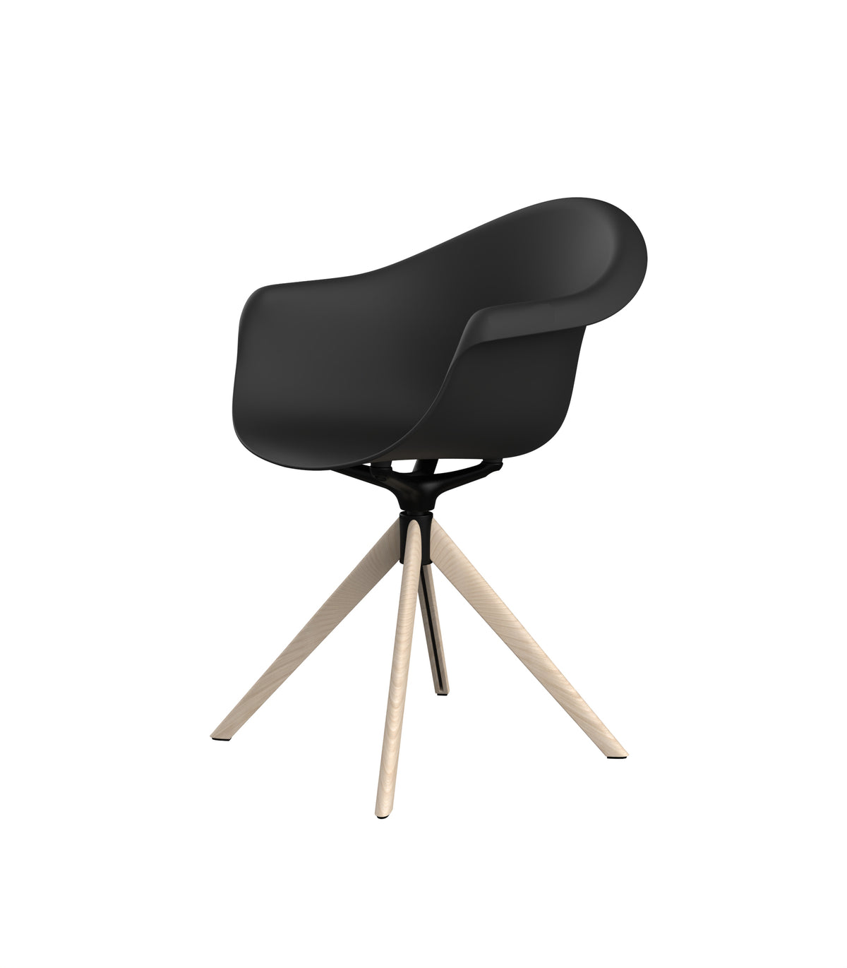 INCASSO SWIVEL ARMCHAIR WITH WOODEN LEGS image 4