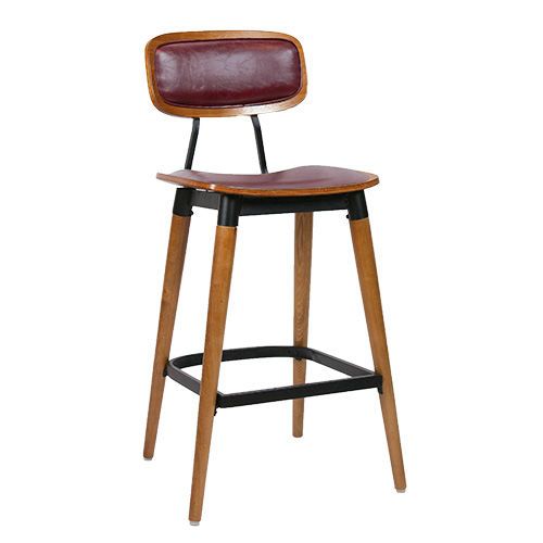 Studo Barstool - Synthetic Leather Bordeaux - KAJA