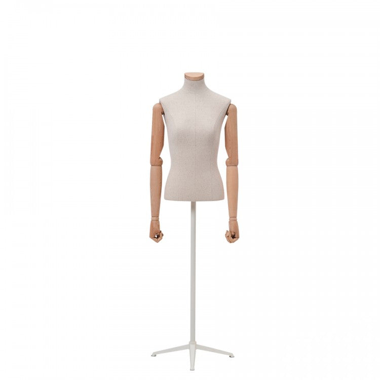 PLENTY female bust, short – with wooden arms and neck plate.