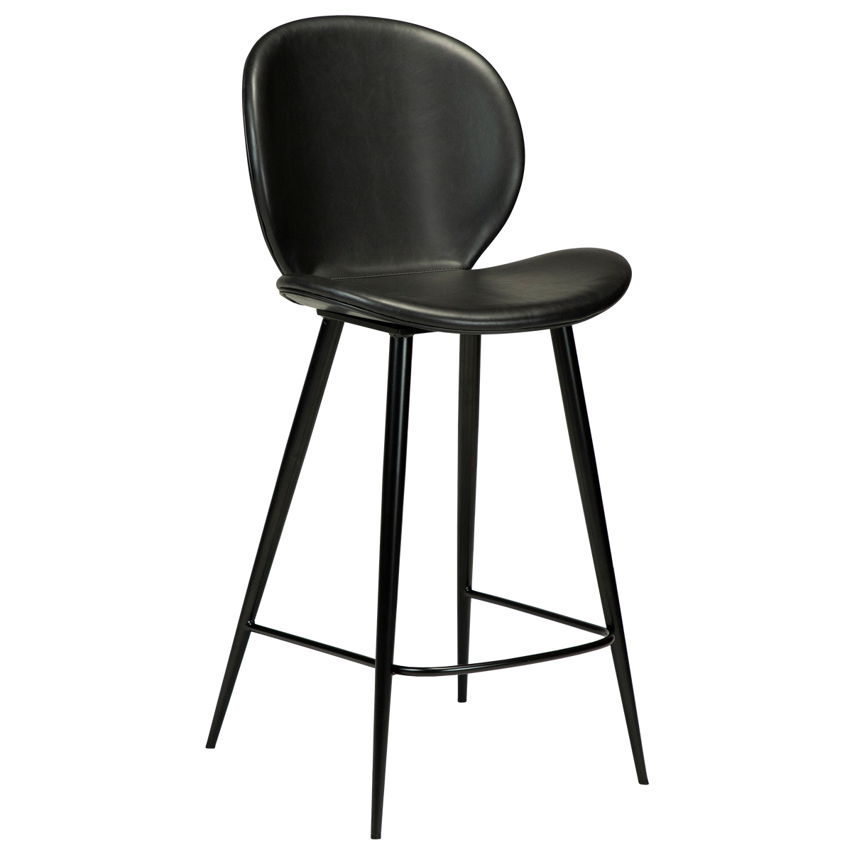 CLOUD COUNTER STOOL BLACK CONICAL METAL LEGS - DAN FORM