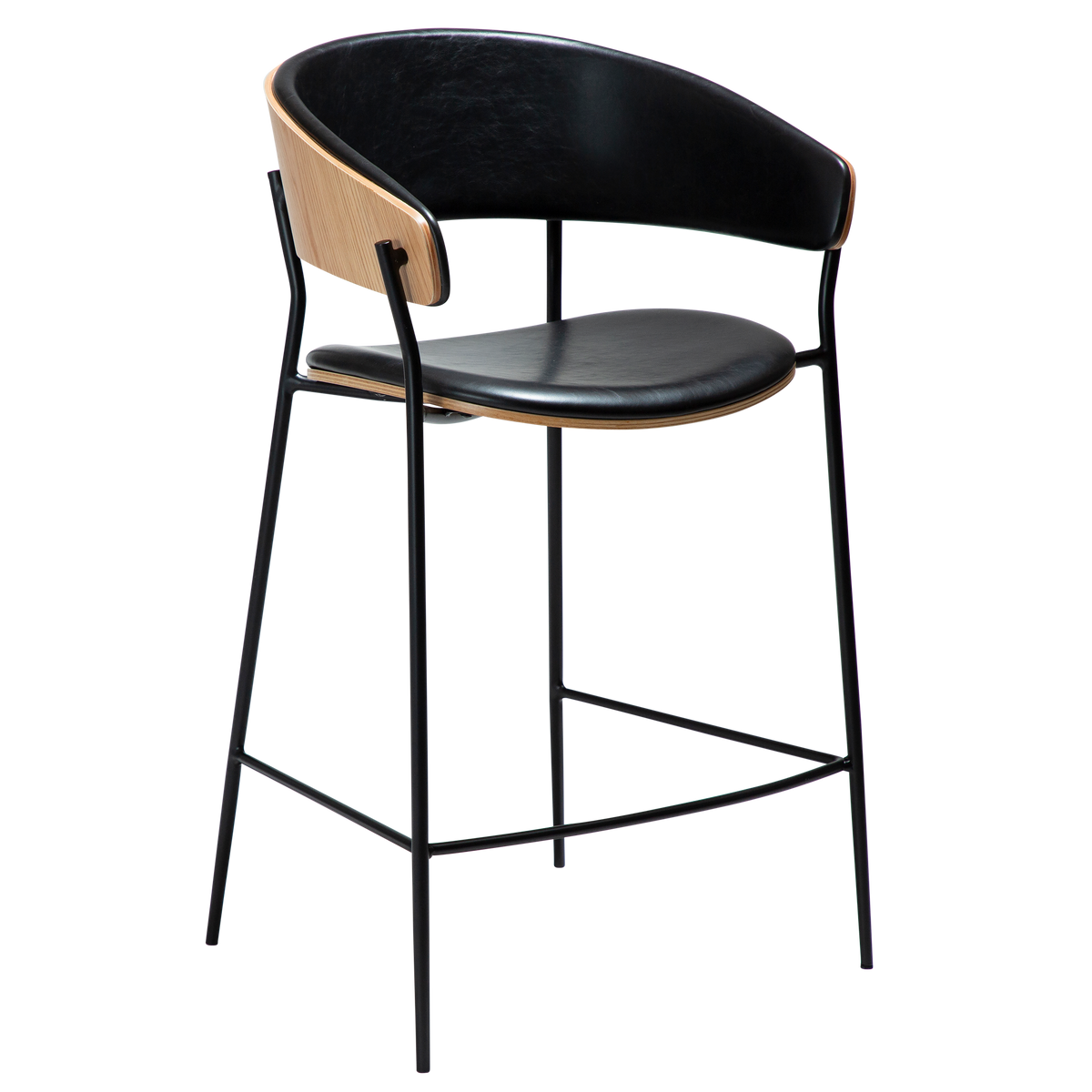 CRIB COUNTER STOOL BLACK METAL LEGS - DAN FORM