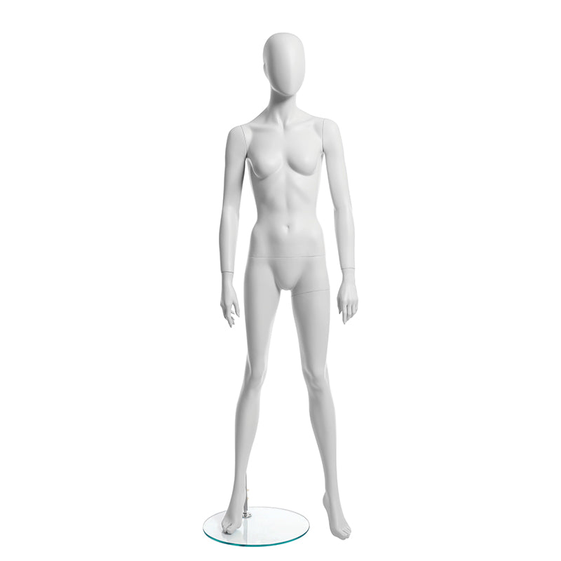 Female mannequin from Darrol in a neutral pose. Abstract head.