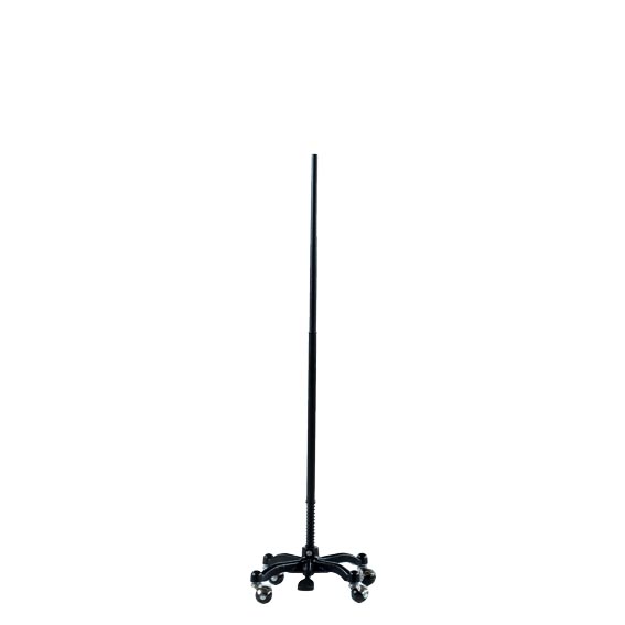 Black stand on a base with four wheels for torsos and busts from Darrol.
