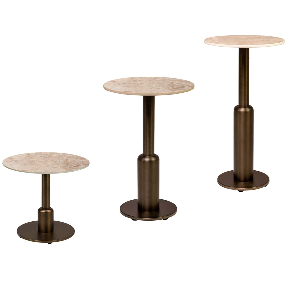 Duco Side Table – Bronze – Sintered Stone Top – Perlato T002 - KAJA