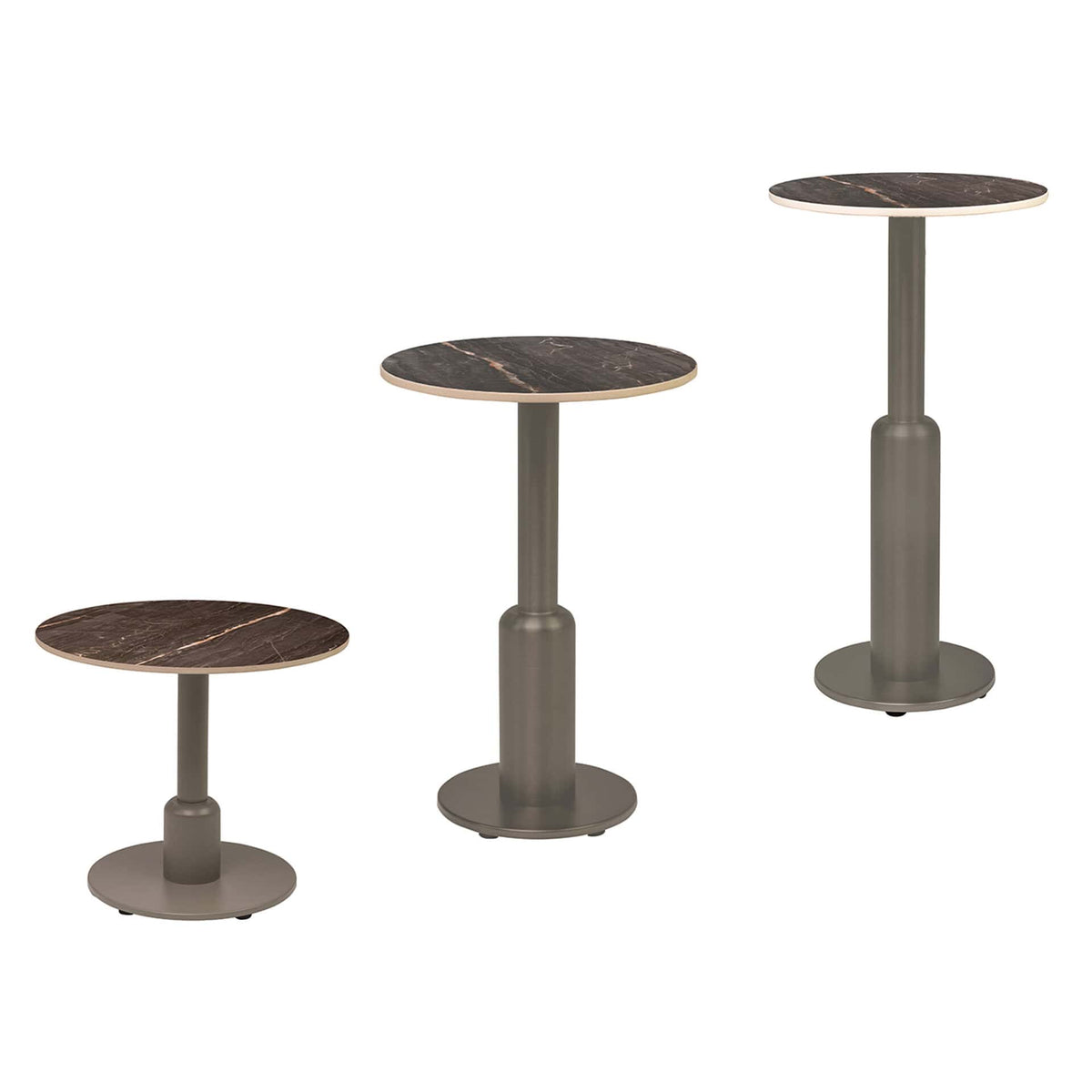 Duco Side Table – Taupe – Sintered Stone Top – Basalt T005 - KAJA