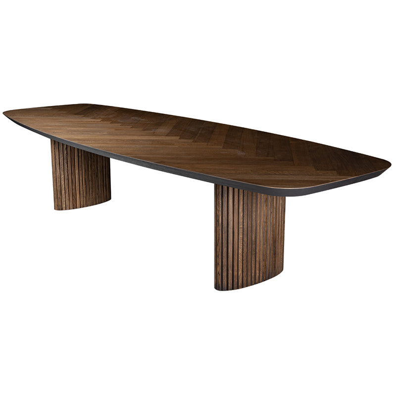 Mink Dining Table Herringbone - 280x120cm - Oak - KAJA