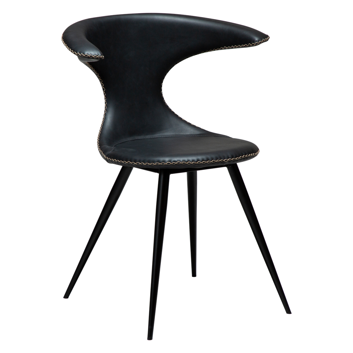 FLAIR CHAIR BLACK CONICAL METAL LEGS - DAN FORM