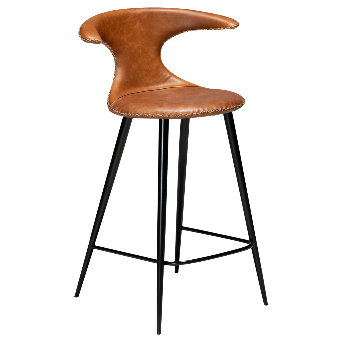 FLAIR COUNTER STOOL BLACK CONICAL METAL LEGS - DAN FORM