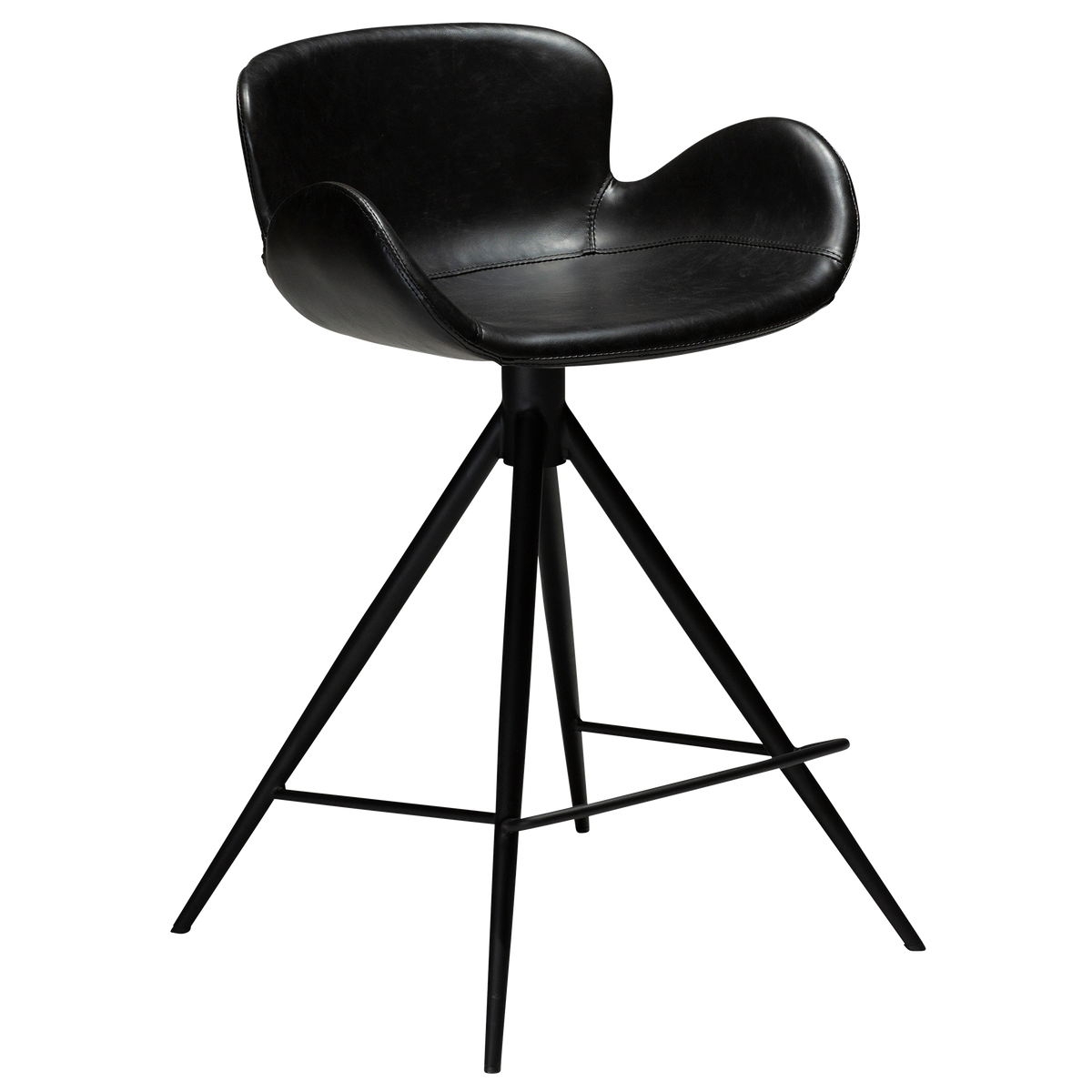 GAIA COUNTER STOOL BLACK CONICAL METAL LEGS - DAN FORM