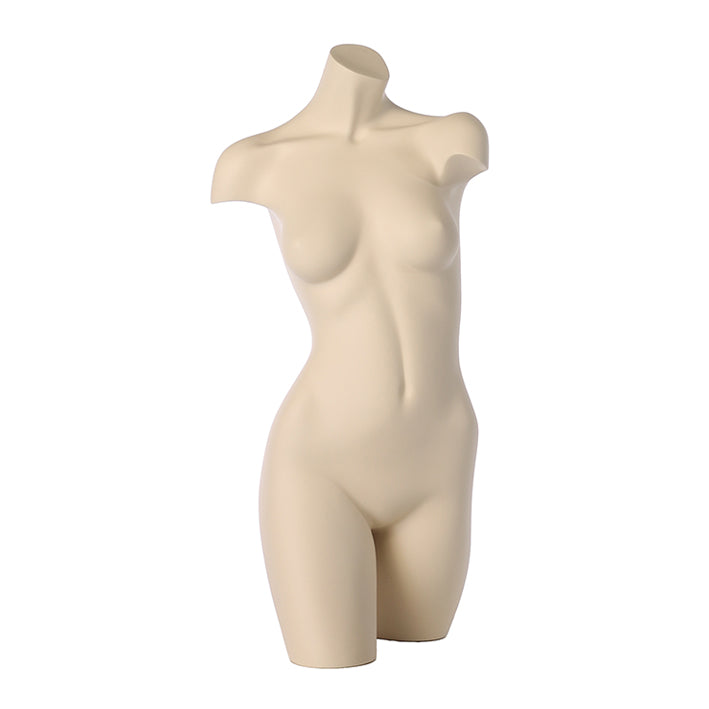 Female torso without arms. Headless 3/4 torso that gives an ideal presentation of clothes and accessories.