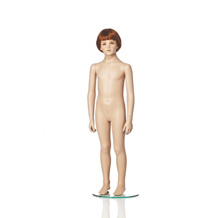 Girl mannequin in a standing pose. Equivalent to about 7 years of age.