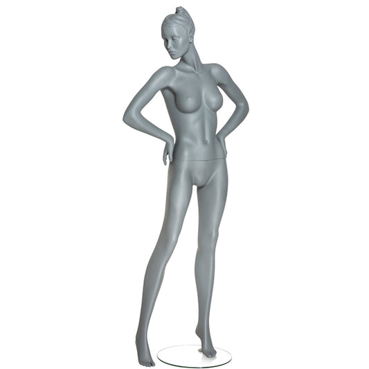 Stylised female mannequin from Hindsgaul® with both hands on the hips.