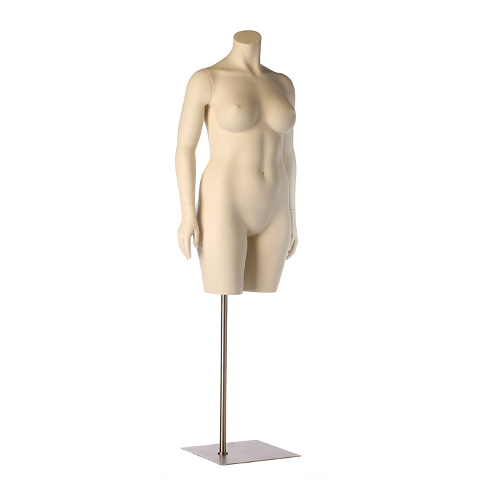 Female plus size half body form with detachable arms. Headless. Hindsgaul.