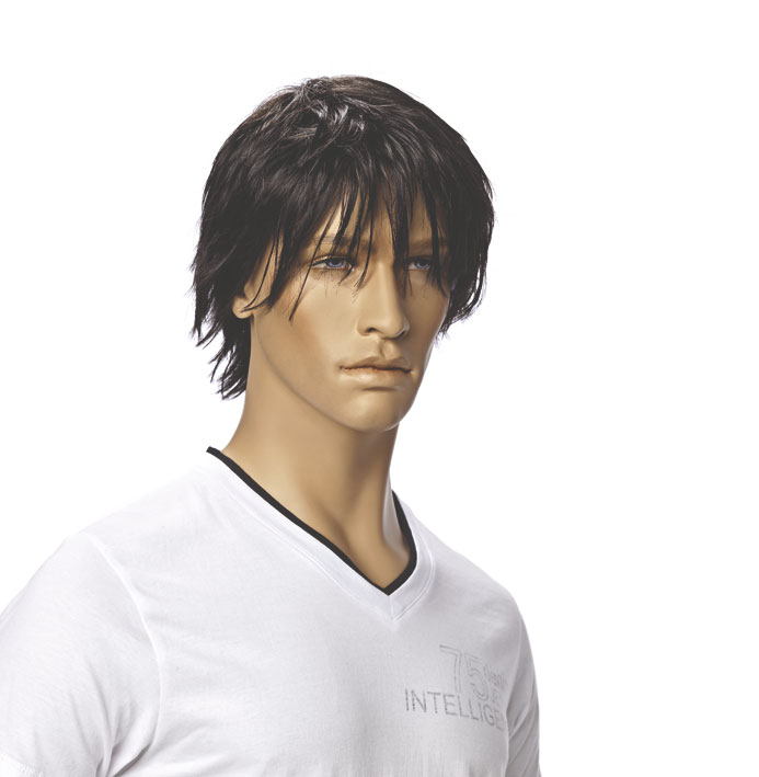 Soft dark wig from Hindsgaul® for male mannequins.