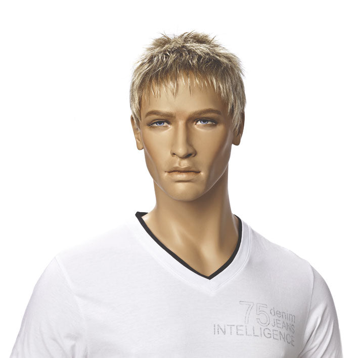 Soft short blond wig from Hindsgaul® for male mannequins.