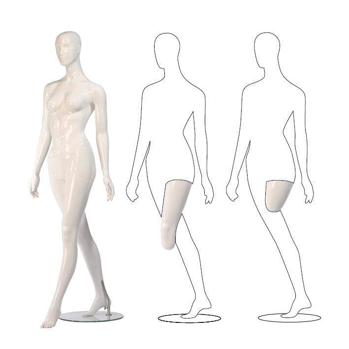 HIGH GLOSS WHITE WOMAN. Female mannequin from the Orthopaedic Collection.
