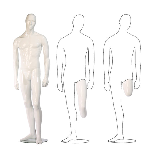 HIGH GLOSS WHITE MALE. Male mannequin from the Orthopaedic Collection. Hindsgaul.
