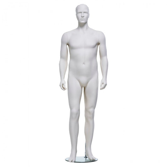 Plus size male mannequin from Hindsgaul® in a neutral, standing pose.