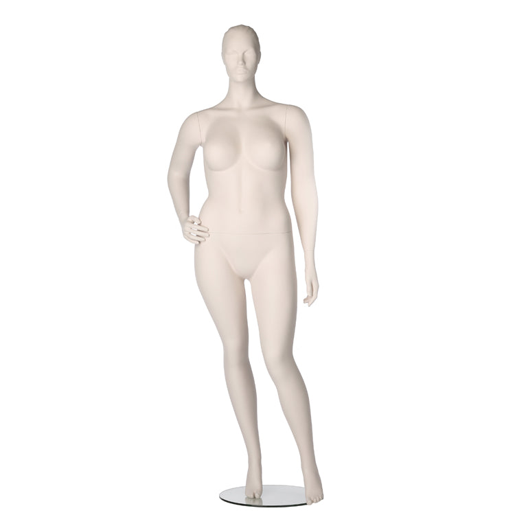 Plus size female mannequin from Hindsgaul® with antiscratch surface. hand on hip.