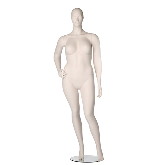 Plus size female mannequin from Hindsgaul® with antiscratch surface. hand on hip.