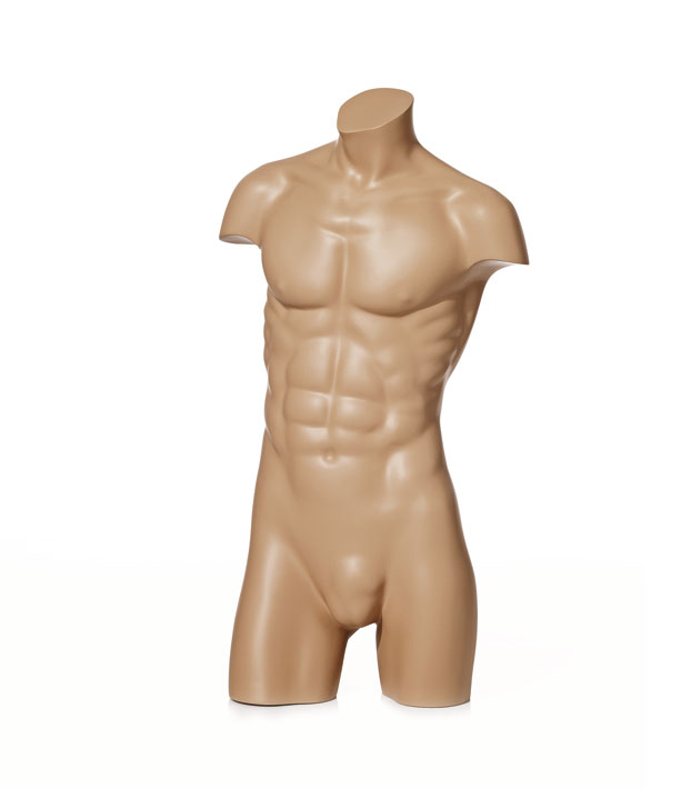 Headless male mannequin torso with muscular build