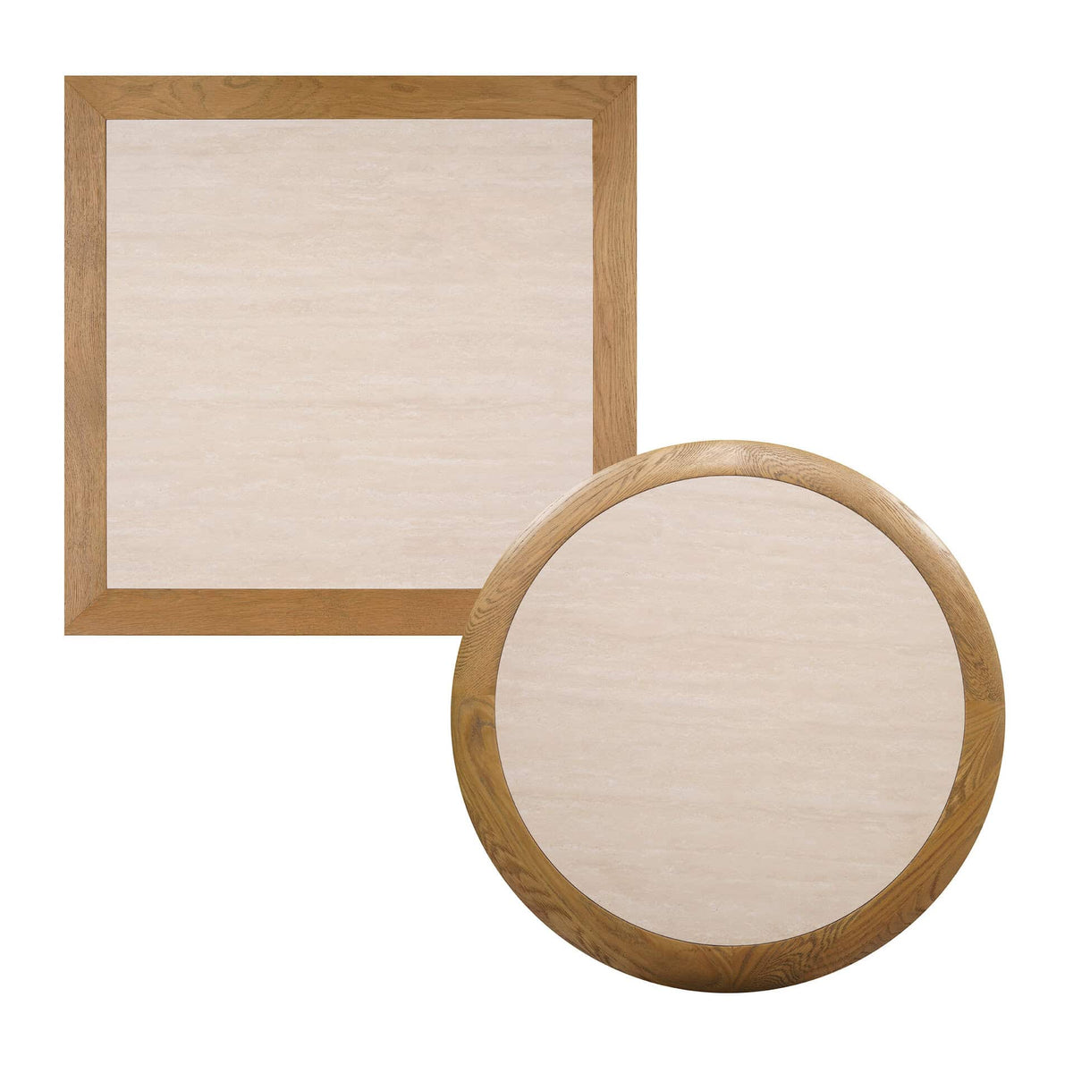 Romeo Oak Table Top - Ceramic Marble - Cream - KAJA