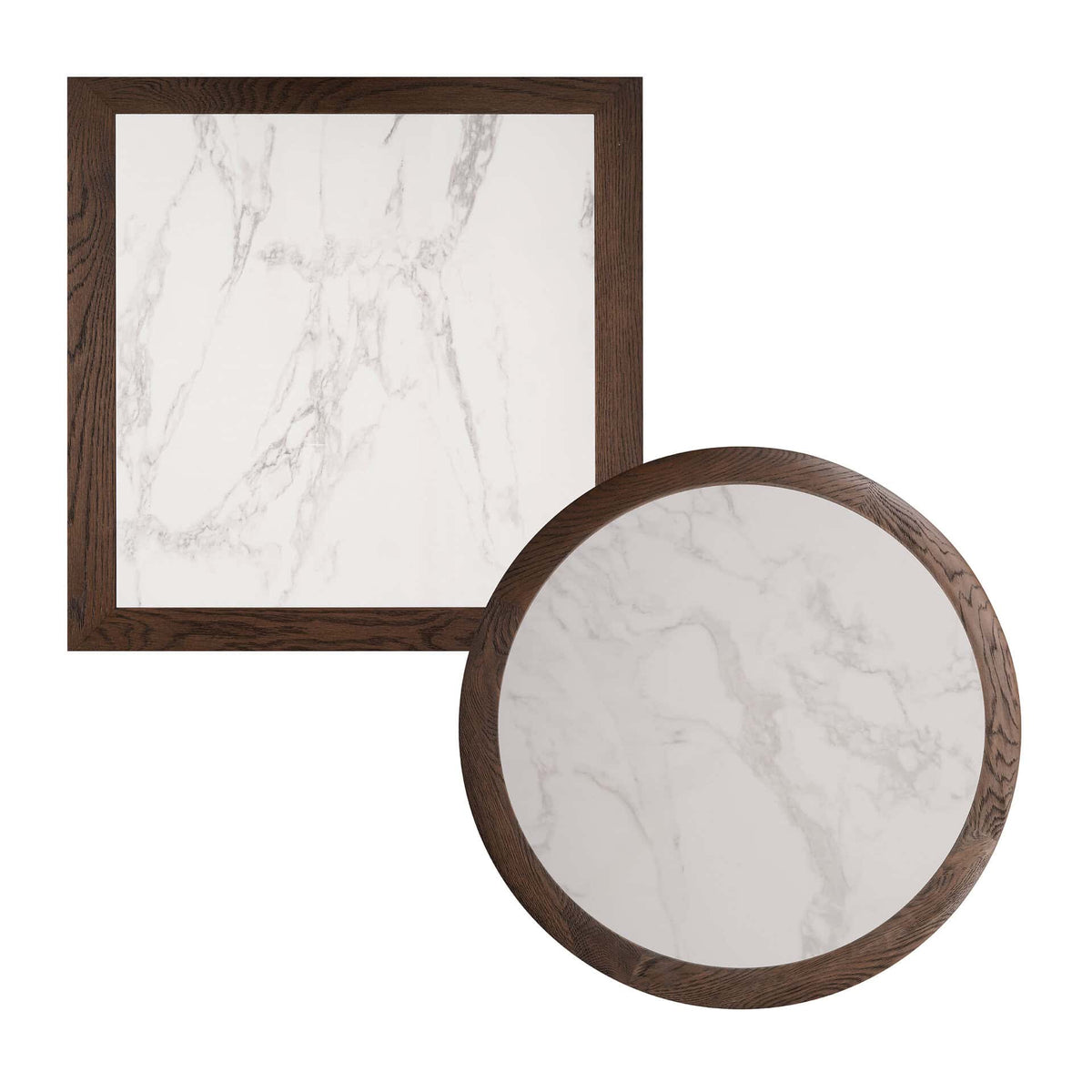 Romeo Oak Table Top - Ceramic Marble - White - KAJA