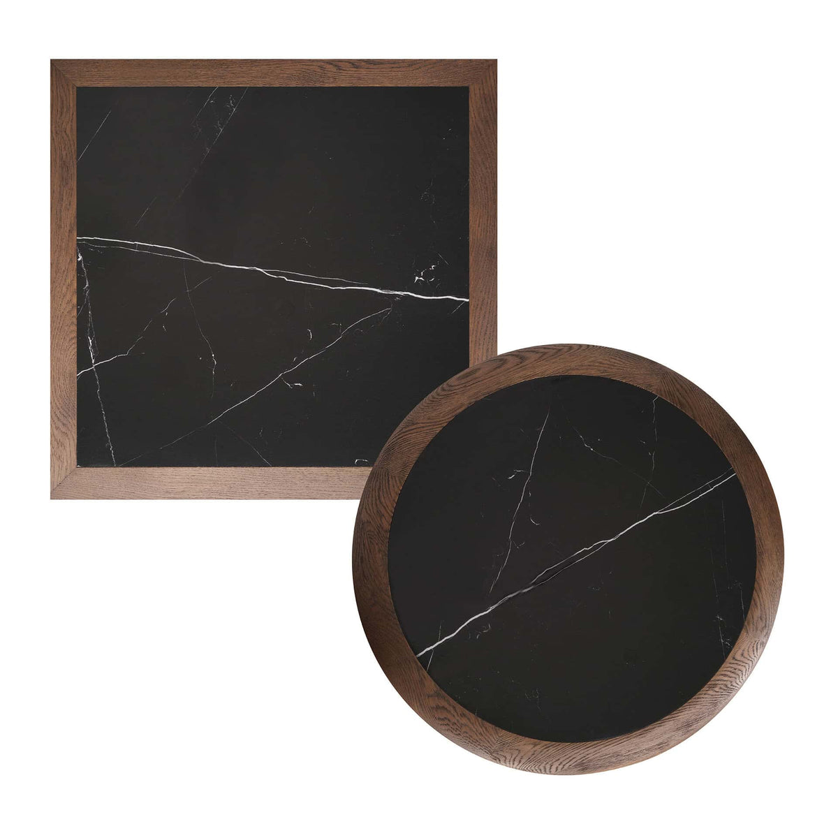 Romeo Oak Table Top - Ceramic Marble - Black - KAJA