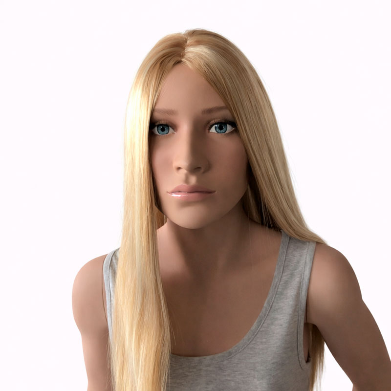 Wig for mannequin Dia – blond wig for retail display