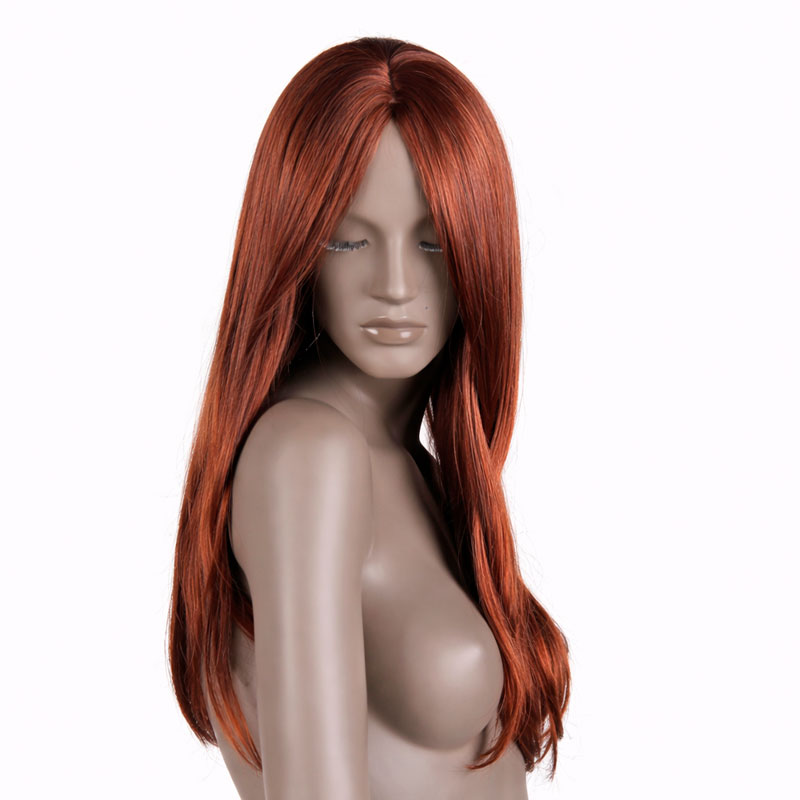 Soft long wig from Hindsgaul® for female mannequins - Dina Burgundy.