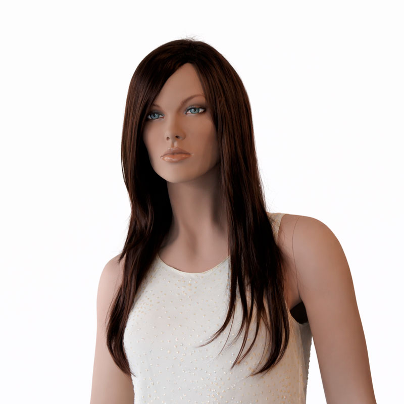 Soft long and dark wig from Hindsgaul® for female mannequins - Ivalo.