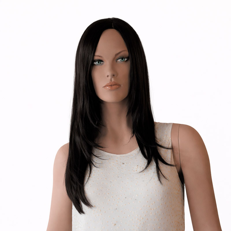 Soft long and dark wig from Hindsgaul® for female mannequins - Maddy.
