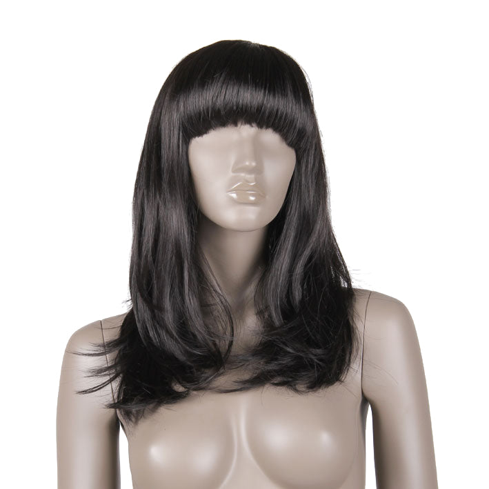 long soft black wig from Hindsgaul® for female mannequins.