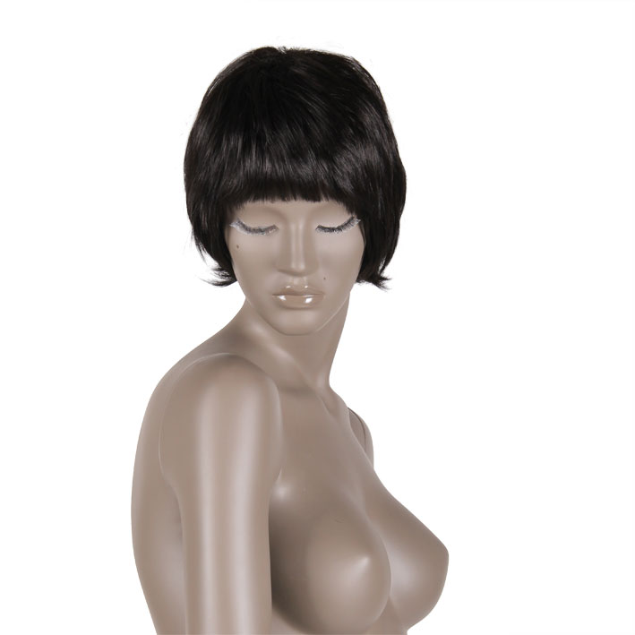 Soft short black wig from Hindsgaul® for female mannequins.